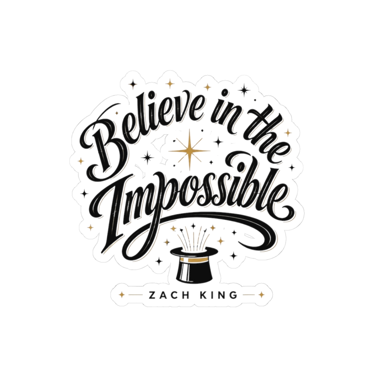Zach King "Believe in the Impossible" Sticker - alternate angle 1, merchandise